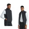 Veste chauffante d'hiver pour hommes, chauffage électrique Usb, gilet chaud d'extérieur, réglable, Zone chauffante, col rond