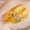 Bangle Luxury Gold Color Bangles For Women Men Girls Ethiopian African Dubai Wedding Bracelet Party Gifts 231005