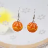 Brincos pendurados resina potosala bonito forma laranja gota personalidade na moda simulado fruta feminino engraçado brinco incomum jóias