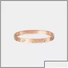 Smycken Bangle Gold Mens Armband Designer Bangles Love Armband Titanium Steel Sier Rose Armets Kvinnor Män Skruv Skruvmejsel Juvelr DHQL1