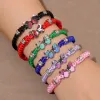 Vlinder Bedelarmband Handgemaakte Gevlochten Touw Draad Verstelbare Paar Armbanden Armbanden Vrouwen Geluk Sieraden Vrienden Gift