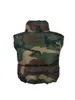 Gilet femme imprimé camouflage vestes bouffantes gilet sans manches chaud camouflage mignon manteaux à bulles Parkas vers le bas col montant fermeture éclair vêtements d'extérieur rembourrés 231005