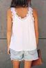 Women's Tanks Black Facade Lace Patchwork Cami Tank Top Women 2023 White/Apricot Summer Vest Sleeveless Camisole V-Neck Slim Sexy Tops Tees