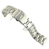 Watch Bands Accessories Three-bead Solid Stainless Steel Strap Double Insurance Buckle Men's 20 22 24 26 28mm