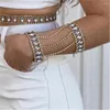 Chaînes magnifiques strass multicouche main bracelet bracelet bijoux de mariage pour les femmes cristal charme rectangle bracelet cadeau