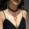 Chains Red Blood Drops Tassel Choker Necklace 2023 Halloween Jewelry