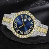 Iced Out Watch Men Luxury Brand Full Diamond Mens Watches AAA CZ Quartz Men's Watch Waterproof Hip Hop Male Clock Gift For Me217Z