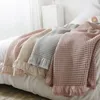 Blanket 100 Cotton Soft Bed Plaid Home Japenese Knitted Blanket Corn Grain Waffle Embossed Summer Ruffles Warm Throw Bedspread 230928