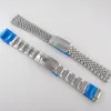 Uhrenarmbänder Silber 20mm Oyster Jubilee Style Armband Stahlarmband Ersatzteile 316L Edelstahl Faltschließe Mittelpoliert222g