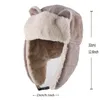 Beanie Skull Cap Warm Earmuffs Thicken Ear Flapped Hat Winter Cold Proof Cotton Cat Ears Cap Russian 231005
