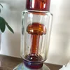 Bong à tube droit en verre marron de 11,4 pouces avec perc d'arbre