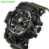 SANDA Top Brand Military Sport Watch Men's G Style Digital Watch Men Quartz Wristwatches 30M Waterproof Clock Relogio Masculi282W