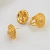 Set di gioielli da sposa Anniyo Catena di corda fai da te Set di gioielli etiopi Colore oro Eritrea Stile etnico Orecchini pendenti Habesha Anello # 217106 231005