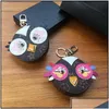 Jewelry Key Rings Cute Owl Keychains Designer Animal Car Leather Coin Keys Holder Purse Zipper Bag Drop Delivery Jewelry Dhw6P Wedding Dh9Pa