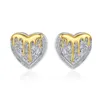 Stud Earrings 925 Sterling Silver TangCao Texture Liquid Heart For Women Unique Design Gold Plated Banquet Jewelry Gift