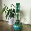 Зеленый стеклянный бонг: 11-дюймовая прямая трубка с древесным перком