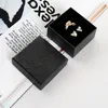 simple sept 6 36 32 3cm classique noir bijoux bague boîte spécialité papier bracelet boîte de transport festival pendentif affichage avec éponge333D