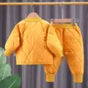 Giyim setleri kış sonbahar bebek erkek kıyafetleri tam kollu parkas pantolon 2pcs/set pamuklu sıcak kayak elbisesi çocuk giyim yürümeye başlayan çocuk izleme 231005