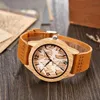 Wristwatches 1 Pair Wooden Watch Men Ostrich Deer Wristwatch Imitation Imitate Wood Case Quartz Soft Leather Strap Women Lover Wri270m