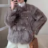 Womens Fur Faux Luxury Elegant Coat Winter Thick Warm Furry Jacket Designer Fashion Ladies 230928