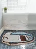 Bath Mats Fluffy Tired Shark Bathroom Mat Carpet Area Rug Tufted Bathmat Floor Tub Side Absorbent Anti Slip Pad Doormat Home Decor 230928