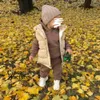 Conjuntos de roupas Crianças Crianças Fleece Winter Outfits Sólidos Algodão Com Capuz SweatPants Criança Infantil Terno Menino Menina Casual Roupas Quentes 231005