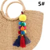 Keychains Cute Pompon Pom Keychain Tassel Pompom Trinket Car Key Chain Accessories Ring Women Bag Charm B086