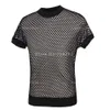 Whole-Snew Fashion Sexig herr Black Fishnet Topstransparent Herr T-shirts Net Mesh Gay See-Thru Funny Shirt underh2271