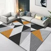 Carpets Fashion Modern Light Luxury Black Gray Marble Metal Line Living Room Bedroom Bedside Carpet Floor Mat Alfombra Tapetes De Sala 230928