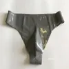 Men's G Strings Sexy Silver Fetish Latex Briefs Front Crotch 3d Tailor Rubber Underwear301H