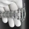 Часы Full Diamond SKY 40 мм, роскошные часы Iced Out, автоматические мужские серебряные часы из нержавеющей стали, черный циферблат, водонепроницаемый комплект из нержавеющей стали Diamond2927