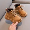 Boots COZULMA Autumn Winter Kids Fashion Boots with Fur 1-6 Years Boys Girls Leather Short Boots with Plush Children Sneakers 21-30 231005