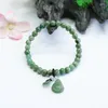 Charm Armband Natural Jadeite Oil Green Armband Premium Kvalitet Buddha och Tassel Casual Bangle unik personlighet Perfekt smyckespresent