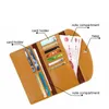 Plånböcker Kvinnor Long Real Cowhide Ladies Color Matching Multi-Card Pocket Holder Purses Female Portable Hasp Clutch Bag