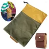 Storage Bags Outdoor Garden Fruit Picking Foldable Buckle Belts Portable Bag Leather Bushcraft Canvas Pouch