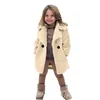 Coat The latest fashion autumn and winter warm coat for children's clothing girls' large particle lapel trench 231008