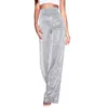 Vrouwen Hoge Taille Glitter Broek Voor 2023 Lente Zomer Kleding Zilver Sparkly Sequin Flare Broek Party Clubwear 231005