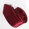 Krawatte aus Satin, Polyester, Seide, für Herren und Damen, Burgunderrot, schmal, einfarbig, einfarbig, 20 Farben, 5 cm x 145 cm276u