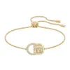 Bracelet Swarovski Designer Luxe Mode Femmes Appairage Perles De Transfert Entrelacées Tirant Bracelet Or Rose Femme Hirondelle Cristal Bracelet