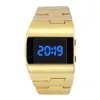 Armbandsur Cool Fashion Wide Steel Belt Watches For Men Creative Monochrome Digital Electronic Watch Casual Rostfri Dial2599