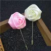 Flores decorativas Grinaldas Flores Decorativas Grinaldas 50 Pçs/lote Homem Noivo Boutonniere Seda Cetim Rosa Flor Homens Buttonhole Casamento Dhm67