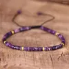 Strand 7 Chakra Healing Braid Verstelbare Armband Voor Vrouwen Mannen Natuurlijke Keizerlijke Steen 2x4 Spacer Kralen Meditatie Sieraden