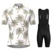 Conjuntos de jersey de ciclismo Ropa de verano Paraíso tropical Camisa de bicicleta de manga corta Estampado de flores Top de montar Hawaii Conjunto de hombres blancos 230928