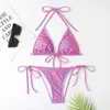 Kadın Mayo Mayo Kadınları Yular Split Bikini Ins Style Polka Dot Çiçek Üçgeni