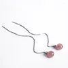 Dingle örhängen lko real 925 Sterling Silver Strawberry Crystal Girl Sweet Fashion Ear Studs For Women Jewelry Party Accessories