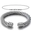 Grote elastische verstelbare roestvrijstalen ed kabel manchet armband voor mannen vrouwen sieraden zilver goud341b