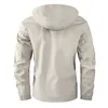 Mens Jackets Men Tactical Zipper Jacket Outdoor Hooded Multi Pocket Windbreaker Waterproof Fashion Coat Camping Triping Casual Spring Clothes 231005