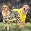 Dog Apparel Golden Retriever Hooded Raincoat Samoyed Medium And Large Sized Full Package Four Legged Pet Big Clothes