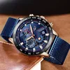 2019 LIGE Top Brand Orologi di moda Uomo Sport Impermeabile Cintura in maglia di acciaio inossidabile Orologio al quarzo Orologio da polso da uomo Relogio Masculino L192K