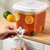 Verres à vin, distributeur de boissons avec robinet, réfrigérateur à limonade d'eau froide de 3,5 l pour jus de thé glacé